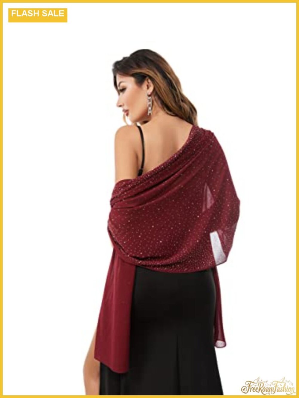 Chiffon Shawl Wrap with Rhinestones for Evening Dresses